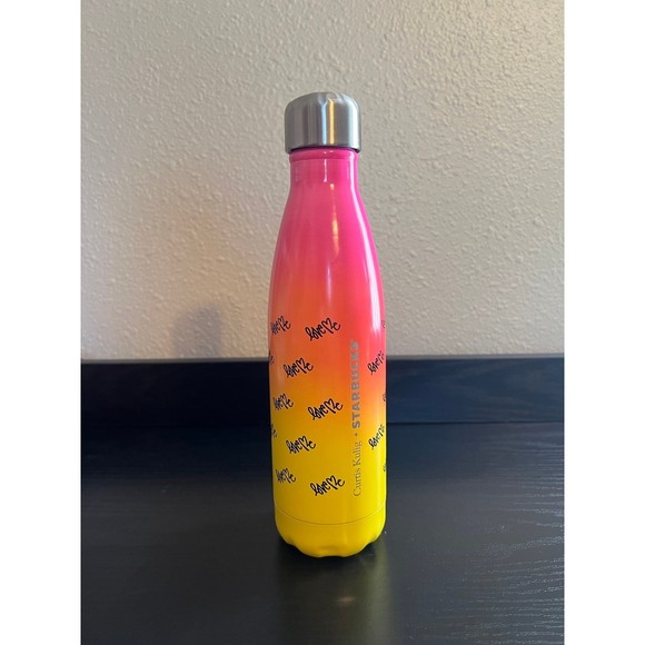 Starbucks X Curtis Kulig Swell Water Bottle Ombre pink/yellow "Love me" 17 oz - Picture 1 of 7